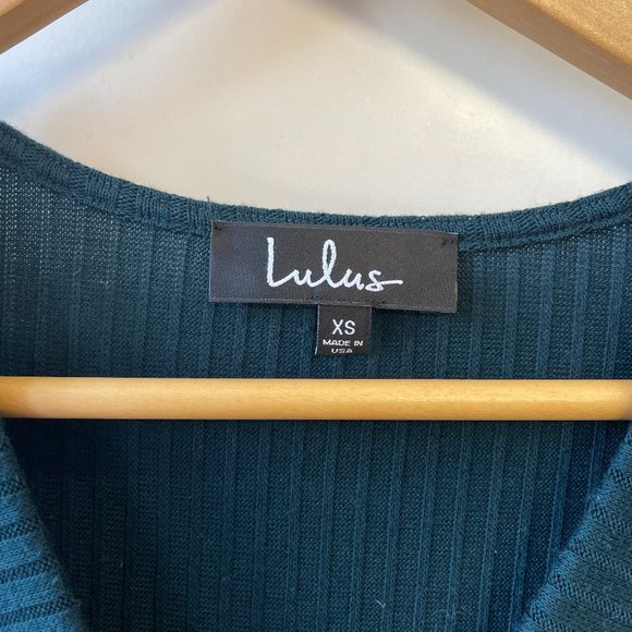 Green Ribbed Button-Front Bodycon Midi Dress - Picture 7 of 7